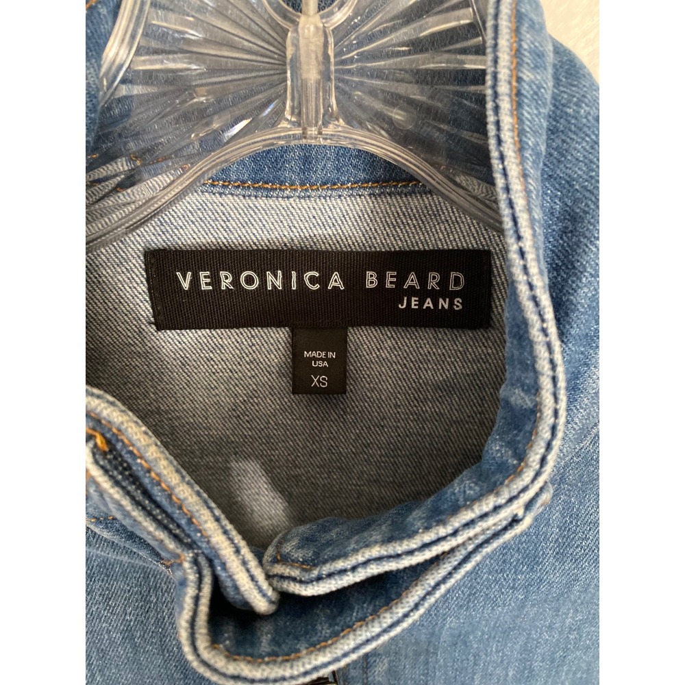Veronica Beard Roz Drawstring Denim Jacket Astra Wash Blue XS - Picture 8 of 16
